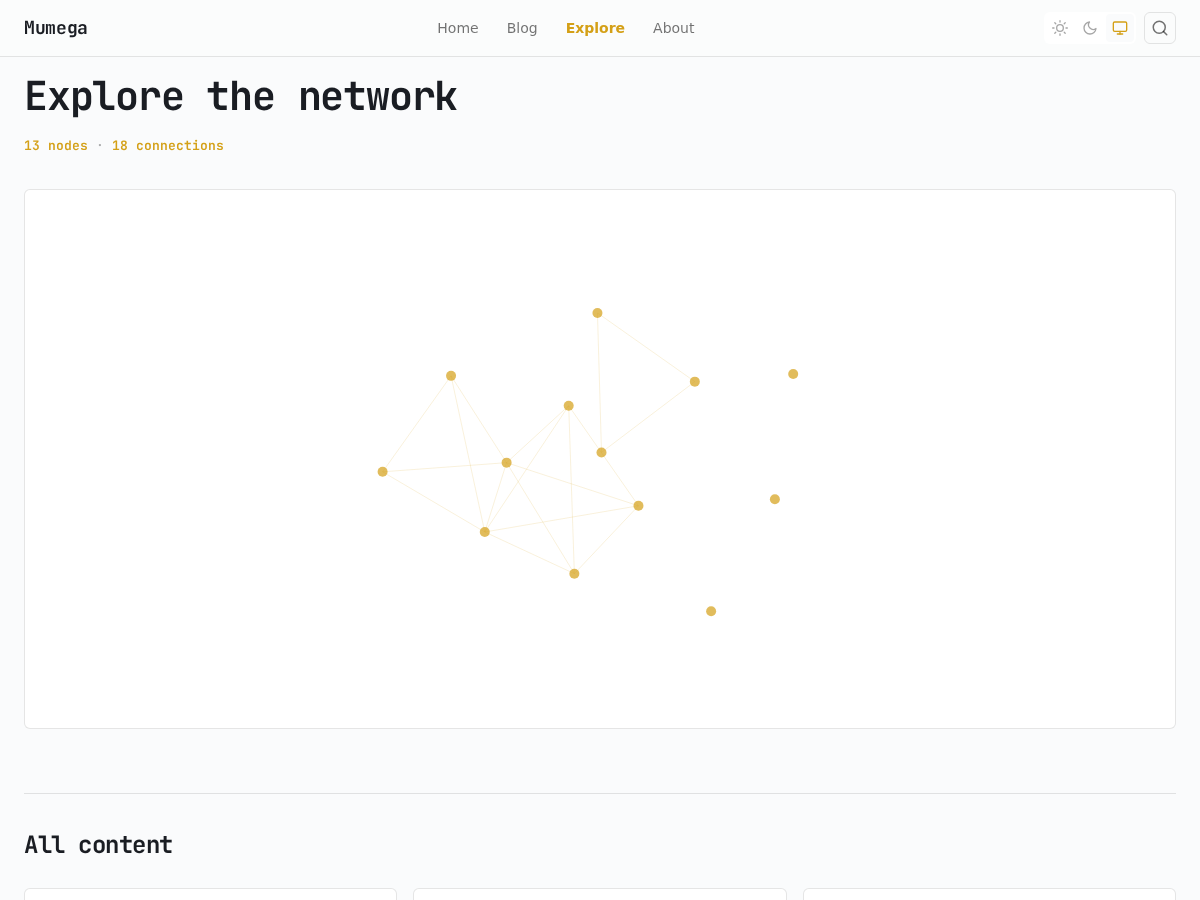 Explore page with knowledge graph